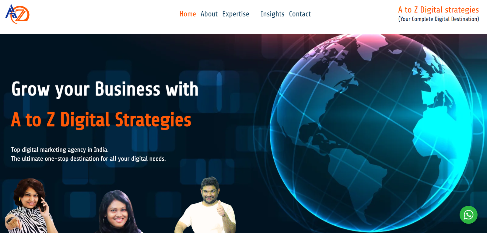 AtoZ Digital Strategies website screenshot